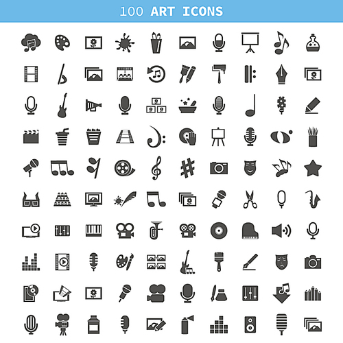 Collection of icons all art forms. A vector illustration
