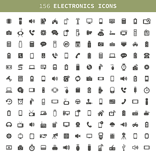 Collection of icons of electronic technics. A vector illustration