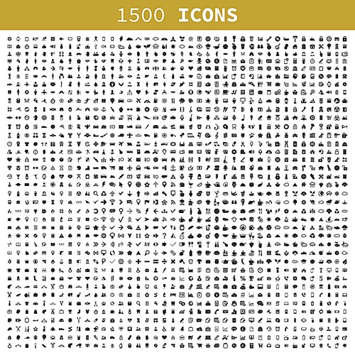 1500 icons for web design. A vector illustration