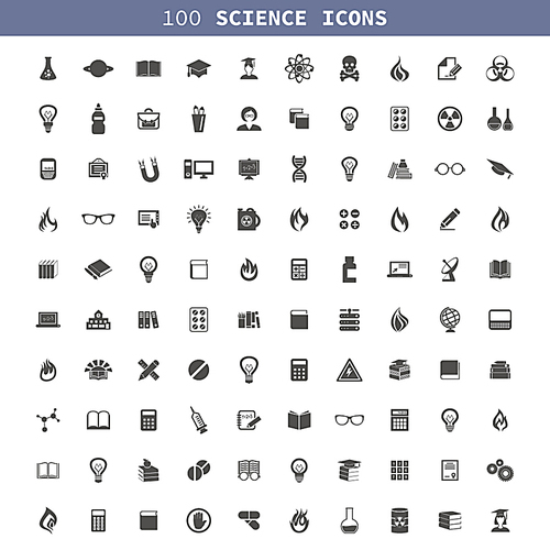 Collection of icons a science. A vector illustration