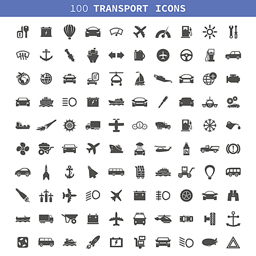 Collection of icons transport. A vector illustration