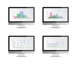 Schedules on computer monitors. A vector illustration