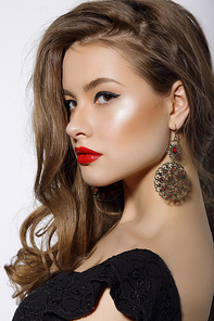 Profile of Respectable Classy Brunette with Earrings
