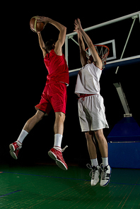 basketball game sport player in action isolated on black background
