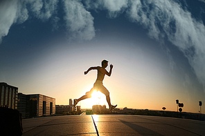 young athletic man runing