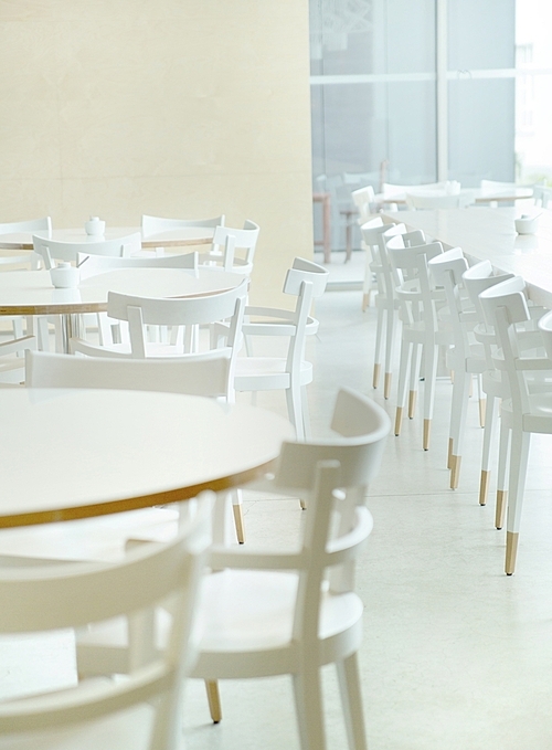 White and light restaurant's interior