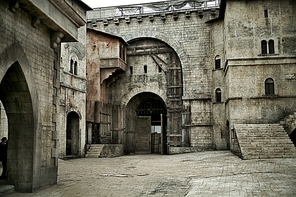 Picture of medieval castle in european city