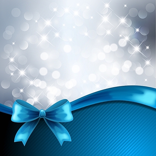 Holiday  gift cards with ribbons. Vector background