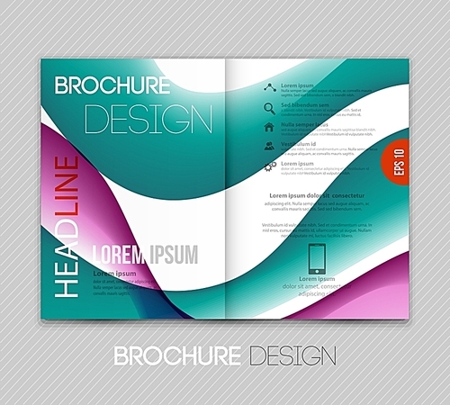 Vector illustration Abstract template brochure design with blue wave