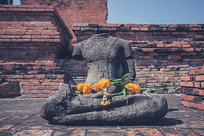 A Buddha Statue at Wat Mahathat in Thailand