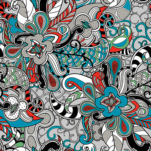 vector seamless pattern with abstrct  colorful elements