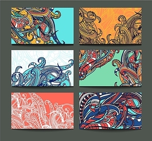 vector set of abstract colorful cards