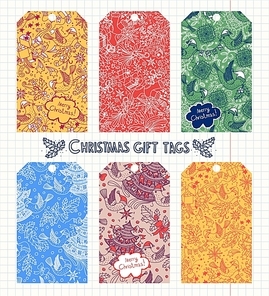 Vector set of Christmas gift tags