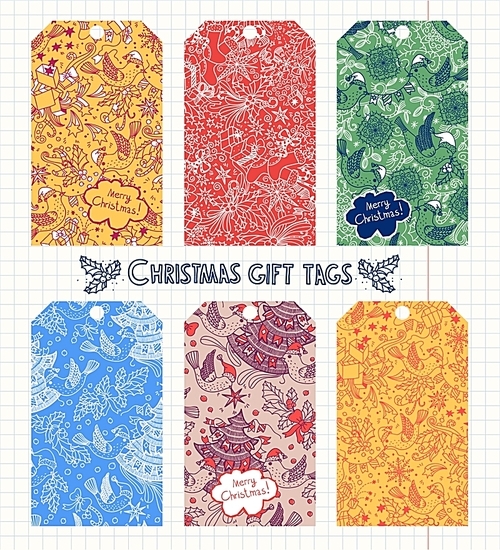 Vector set of Christmas gift tags
