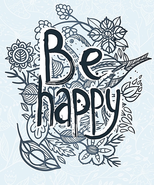 vector illustration with hand drawn letters on an abstract background