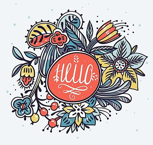 abstract vector floral frame