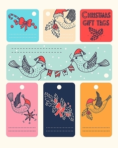 vector set of Christmas gift tags