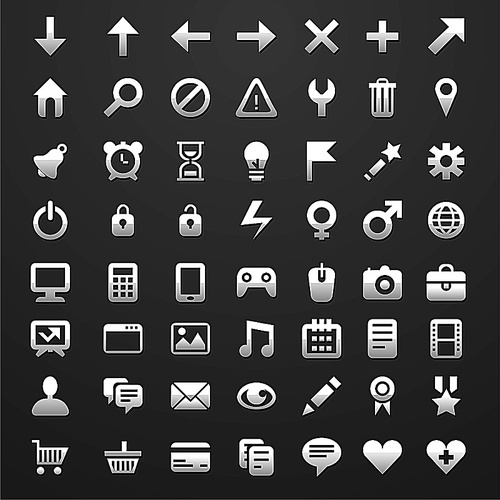 Set of 56 vector icons for software|application or websites - social media and technology