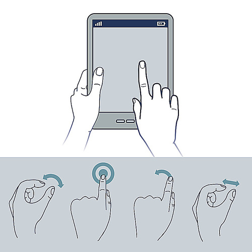 vector hand icons - touchscreen interface illustration