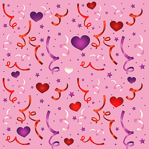 seamless love pattern with confetti