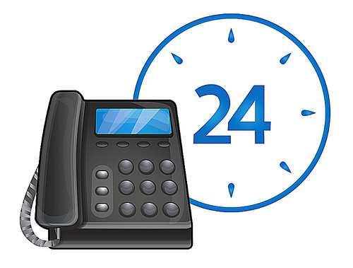 vector black phone - 24 hour call center support