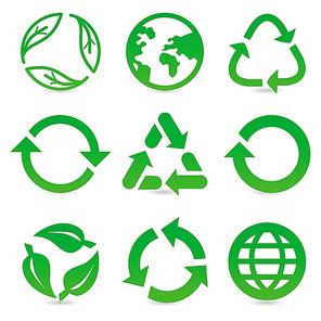 vector collection with recycle signs and symbols