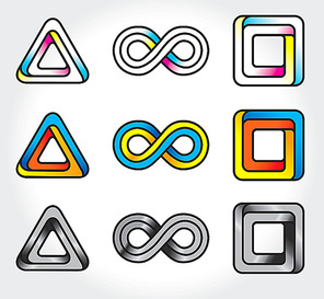 set of abstract infinite logos