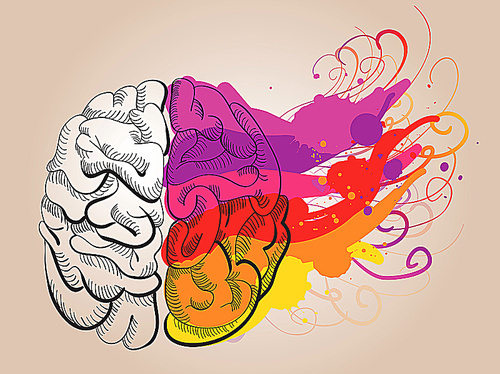 concept - creativity and brain