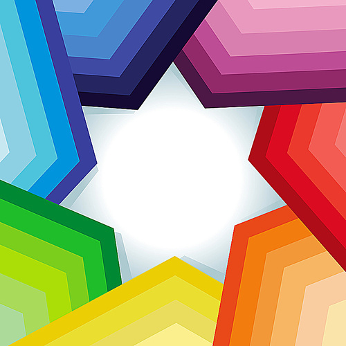 Vector abstract background with rainbow and star