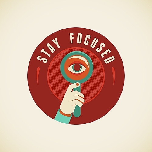 Vector badge in flat style - Stay focused