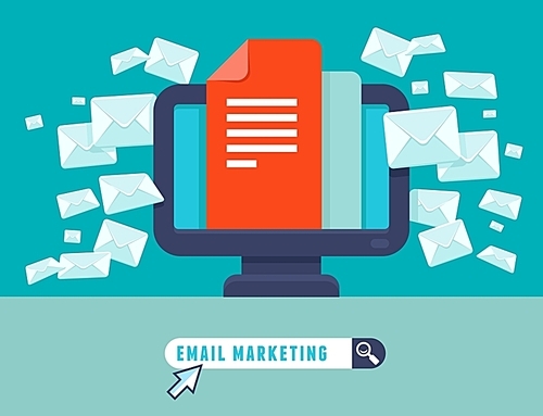 Vector email marketing concept - flat trendy icon - newsletter and subscription