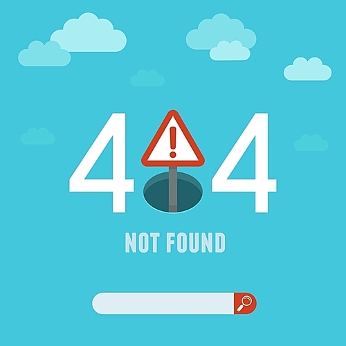 Vector 404 error page template - illustration in flat style - page not found on website