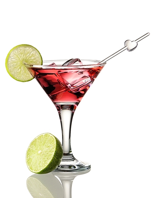 Cosmopolitan cocktail isolated on white