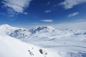 Mountains with snow in winter| Val-d'Isere| Alps| France