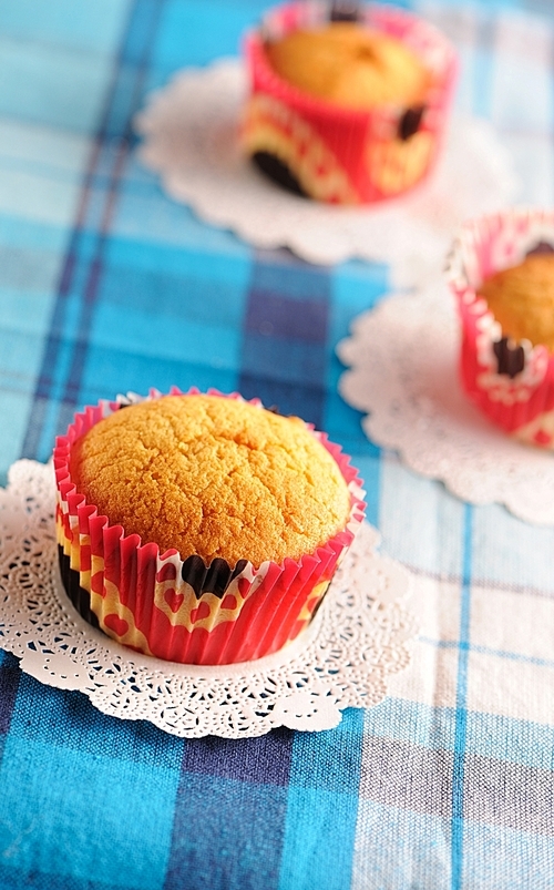 Delicious homemade muffins on the table