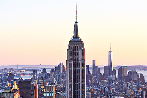 cityscape view of manhattan with empire state building|new york city|usa at