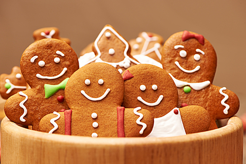 Christmas homemade gingerbread cookies on table
