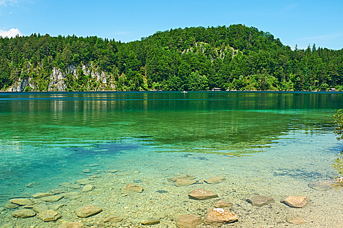 Alpsee lake at Hohenschwangau near Munich in Bavaria|Germany