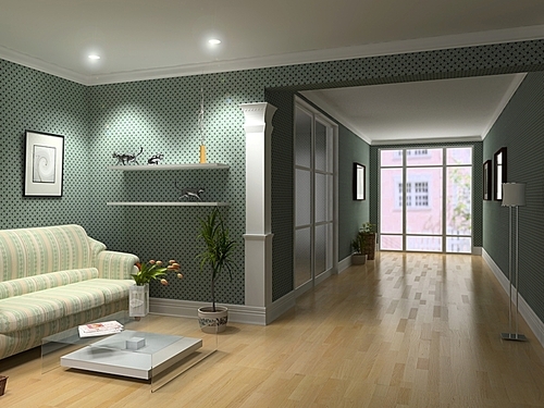 modern open interior (3D rendering)