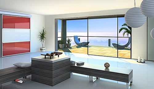 modern open interior (3D rendering)