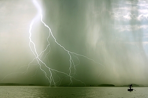 the beginning of the storm over the lake