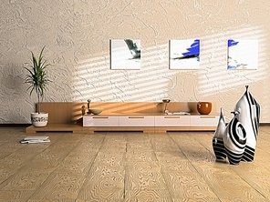 modern interior design (3D cjmputer generated image)