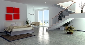 modern luxury  room interior (3D rendering)