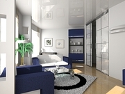 modern hotel interior design in modern style (privat apartment 3d rendering)