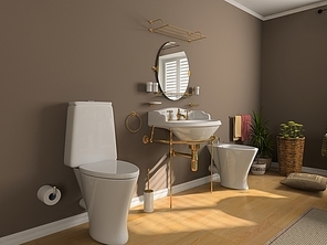 modern bathroom interior (3d rendering)