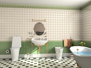 modern bathroom interior (3d rendering)