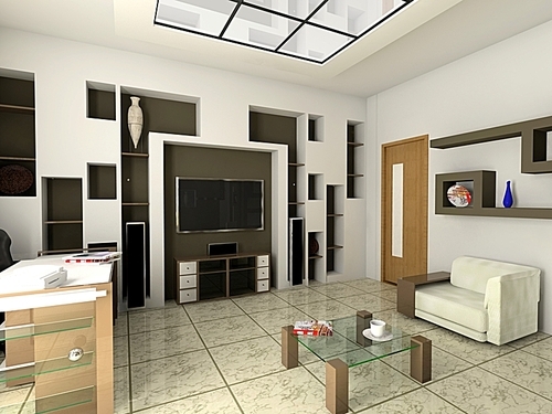 the modern office interior design (3d render)