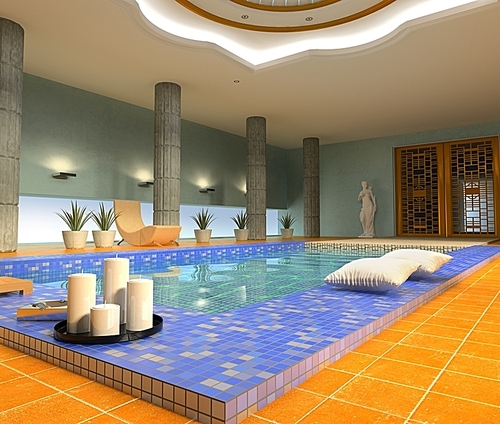 modern luxury spa interior ( 3d rendering )