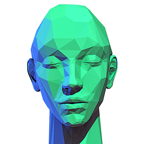 Trendy low poly style human head. 3D concept
