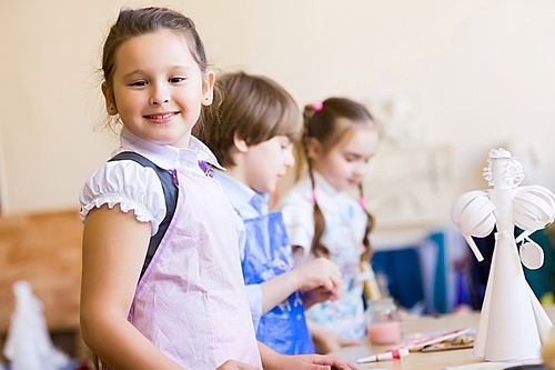 Children drawing and painting